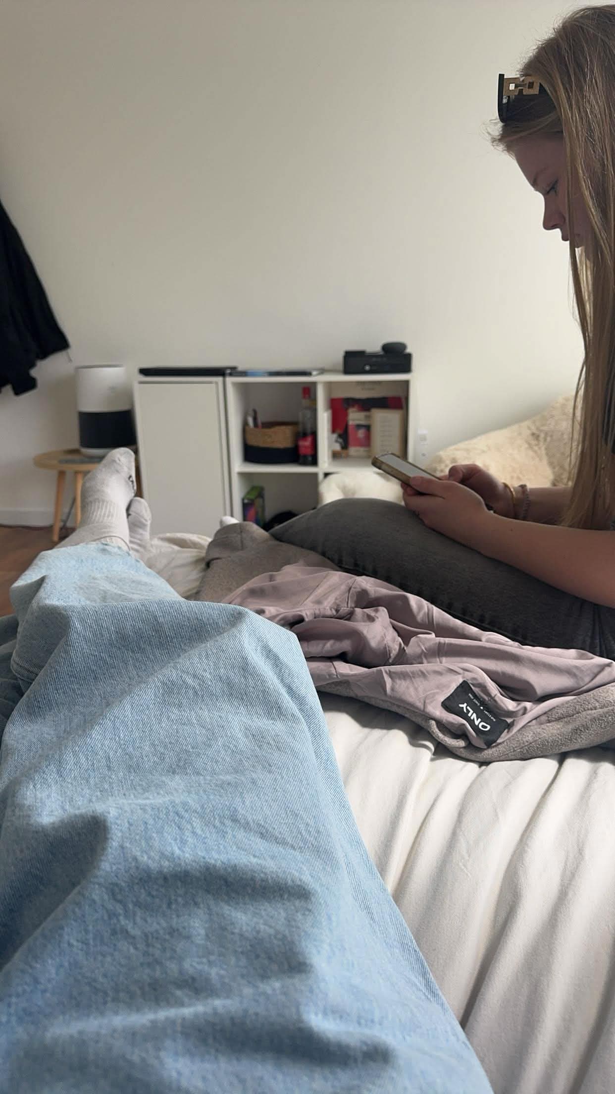 Een rustig moment toen Laure voor het eerst bij mij was
